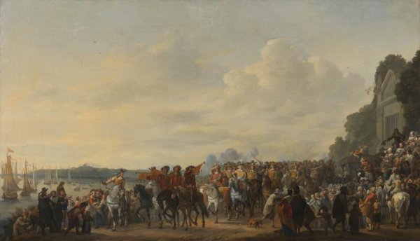 Johannes Lingelbach, Arrival of Prince William II at the Estate Welna on the Amstel during the Attack on Amsterdam, July 31, 1650