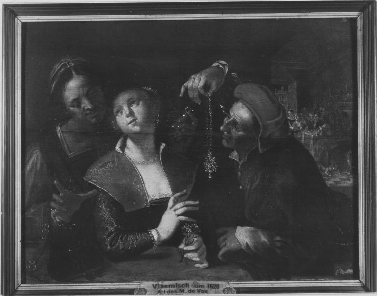 Hans von Aachen, Alter Mann und junge Frau (Kopie nach)
