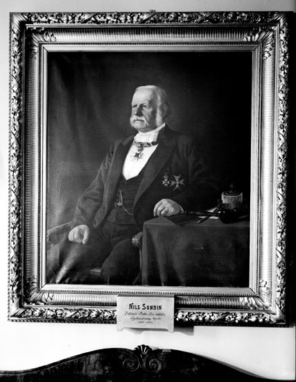 Samuel Lindskog, Porträtt. Oljemålning av Nils Sundin, ordförande i Örebro Läns Hypoteksförenings styrelse mellan 1867-1893. Konstnär: Axel Borg.