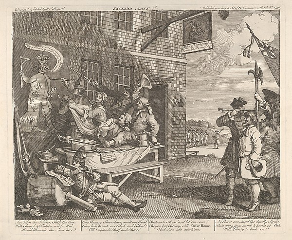 William Hogarth, The Invasion, Plate 2: England