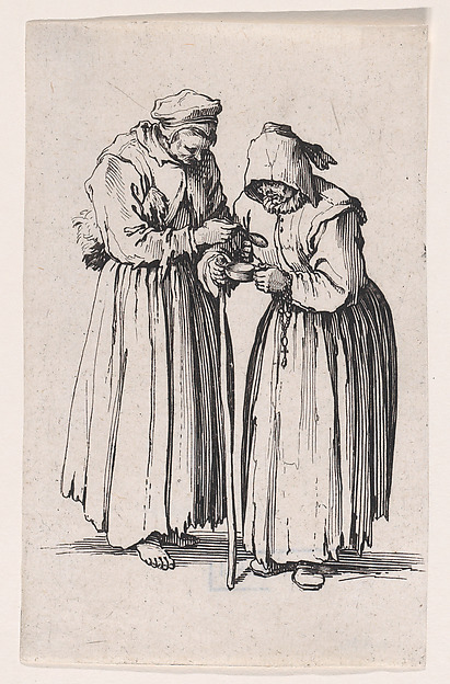 Jacques Callot, Les Deux Mendiantes (The Two Female Beggars), from "Les Gueux suite appelée aussi Les Mendiants, Les Baroni, ou Les Barons" (The Beggars, also called the Barons)