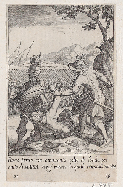 Jacques Callot, Rocco, from Scelta d'Alcuni Miracoli e Grazie della Santissima Nunziata di Firenze (Selection of Some Miracles and Graces that Occurred in the Church of the Annunziata in Florence)