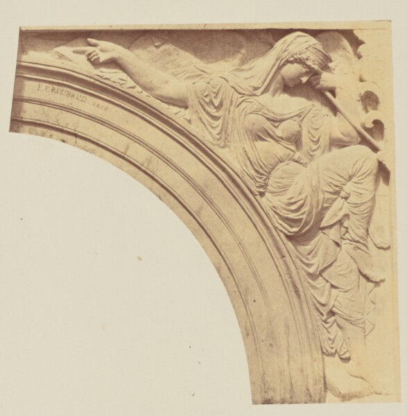 Édouard Baldus, ["La Philosophie", Sculpture by François Félix Roubaud, Decoration of the Louvre, Paris]
