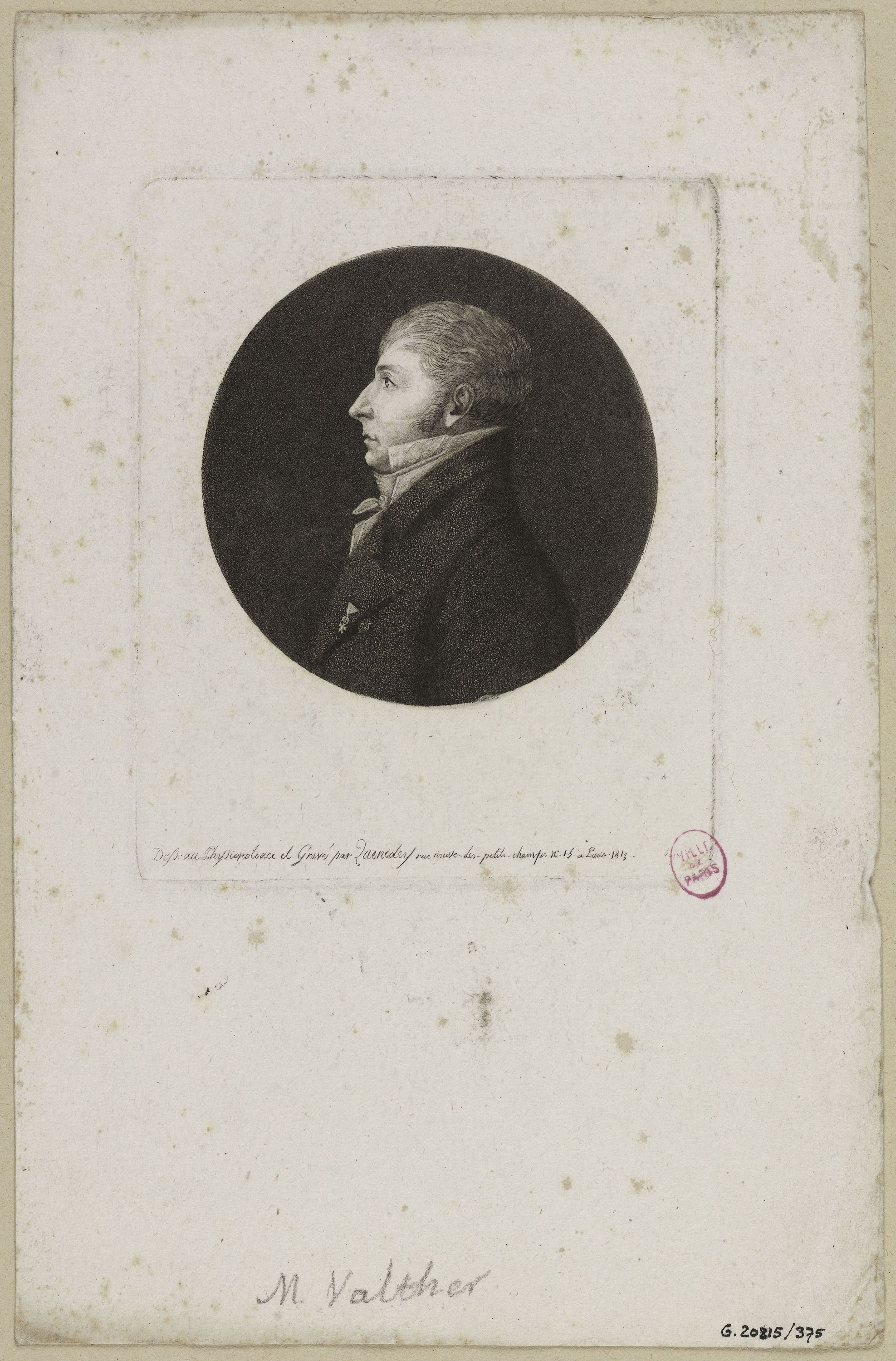 Edmé Quenedey, Portrait de Monsieur Valther