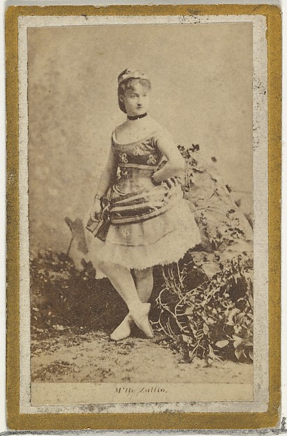 Allen & Ginter, M'lle Zullio, from the Actresses and Celebrities series (N60, Type 2) promoting Little Beauties Cigarettes for Allen & Ginter brand tobacco products