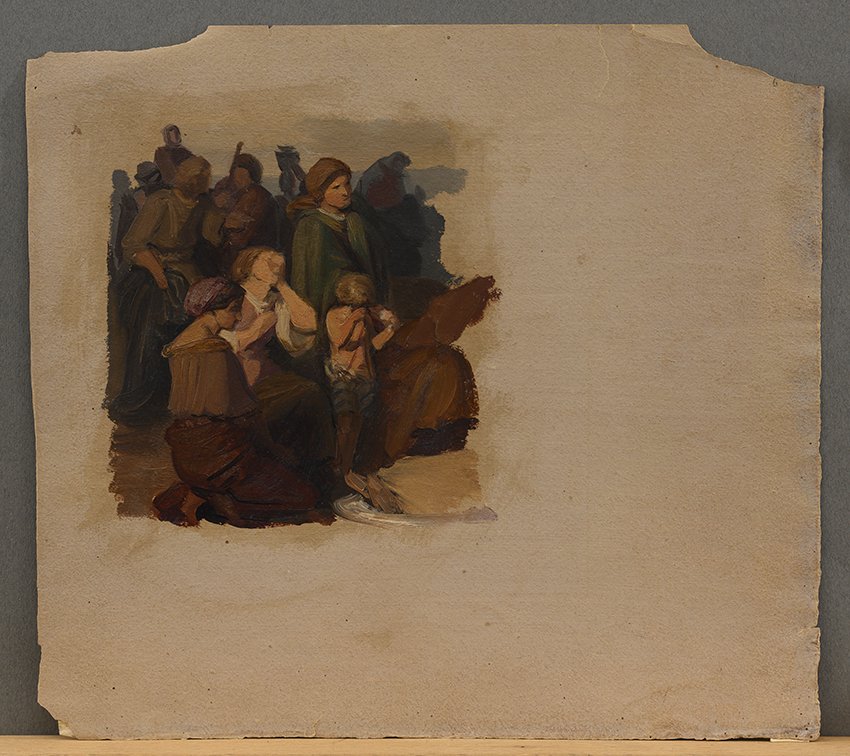 Gustav Metz, Studie der Trauernden zum Tod der Rahel, wohl 1845/1846
