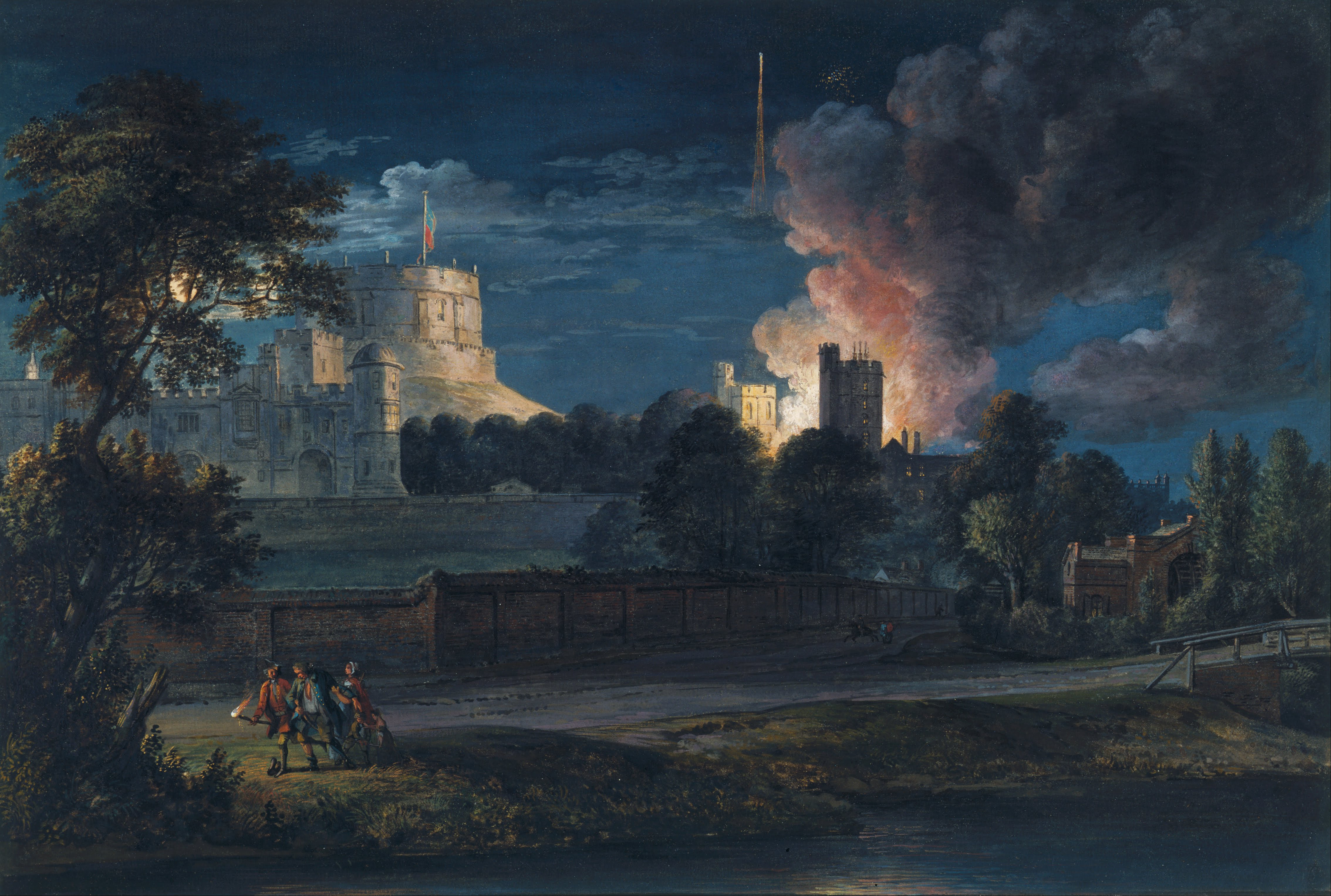Paul Sandby, Windsor Castle from Datchet Lane on a Rejoicing night