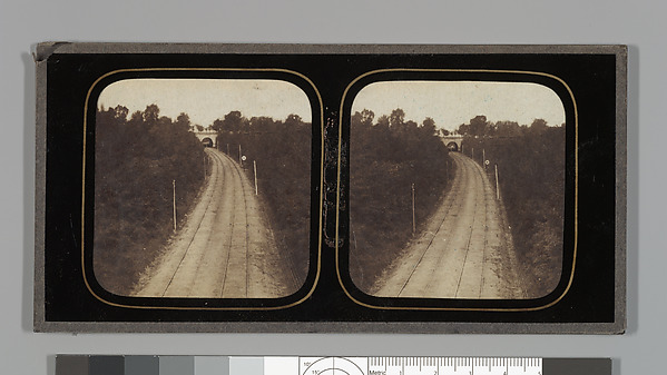 Unknown, [Stereographic View of Paris-Lyon Railroad Tracks with "Ghost" Train Visible When Viewed by Transmitted Light]