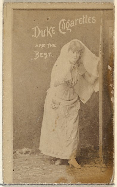 W. Duke, Sons & Co., [Actress clothed in white], from the Actors and Actresses series (N145-6) issued by Duke Sons & Co. to promote Duke Cigarettes
