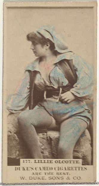 W. Duke, Sons & Co., Card Number 177, Lillie Olcotte, from the Actors and Actresses series (N145-5) issued by Duke Sons & Co. to promote Cameo Cigarettes