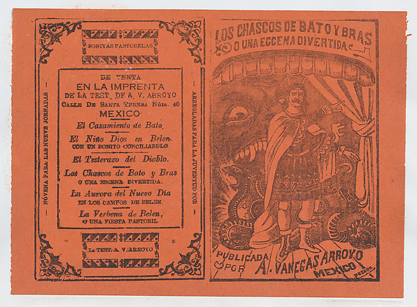 José Guadalupe Posada, Cover for "Los Chascos de Bato y Bras o una Eccena Divertida"