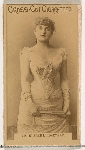 W. Duke, Sons & Co., Card Number 205, Blanche Roosevelt, from the Actors and Actresses series (N145-2) issued by Duke Sons & Co. to promote Cross Cut Cigarettes