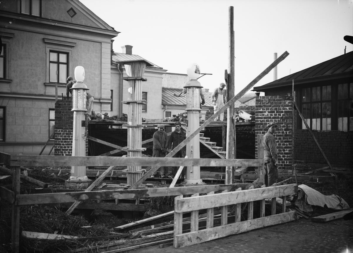 Paul Sandberg, Bygge av bensinstation i korsningen Salgatan - Roslagsgatan, kvarteret Gerd, Uppsala 1930