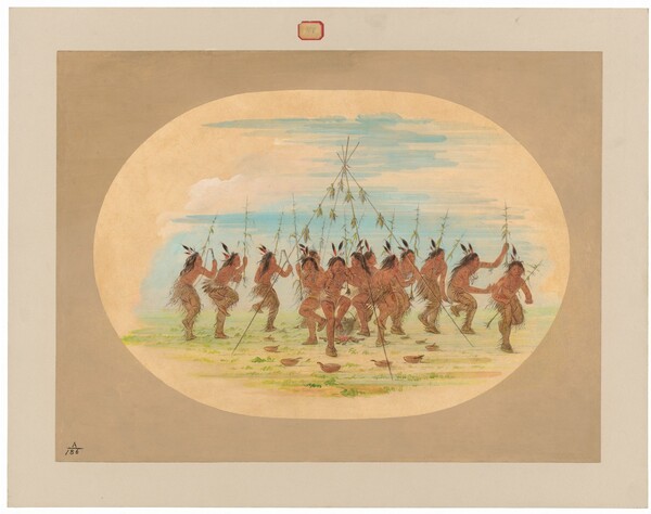 George Catlin, Green Corn Dance - Minatarrees