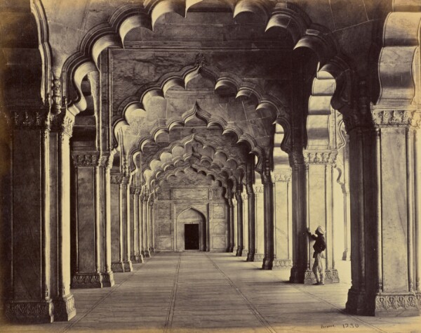 Samuel Bourne, Agra; Interior of the Motee Musjid, Showing the Centre Aisle