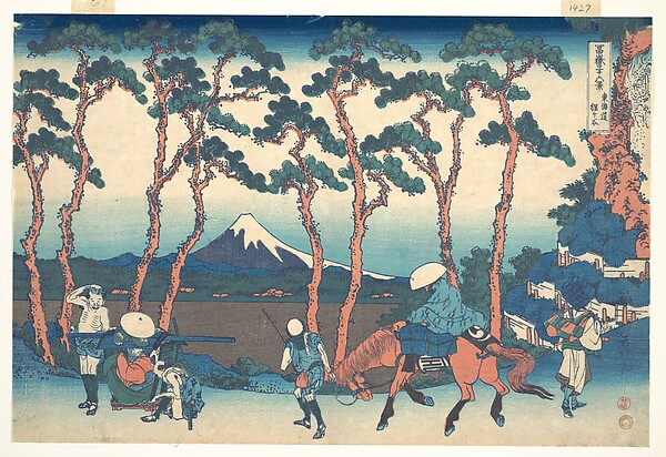 Katsushika Hokusai, Hodogaya on the Tōkaidō (Tōkaidō Hodogaya), from the series Thirty-six Views of Mount Fuji (Fugaku sanjūrokkei)