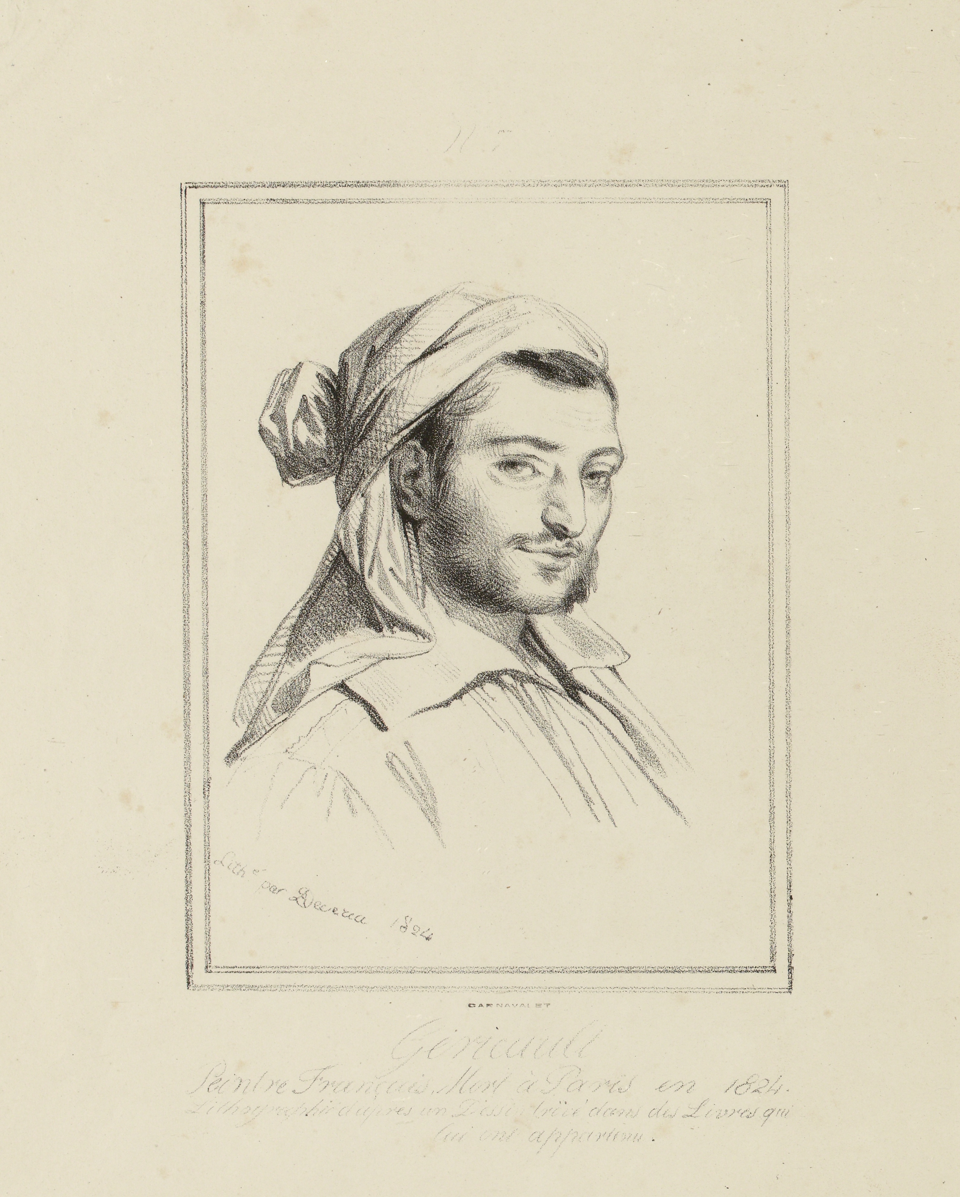 Achille Devéria, Portrait de Théodore Géricault, peintre français. (IFF 37)