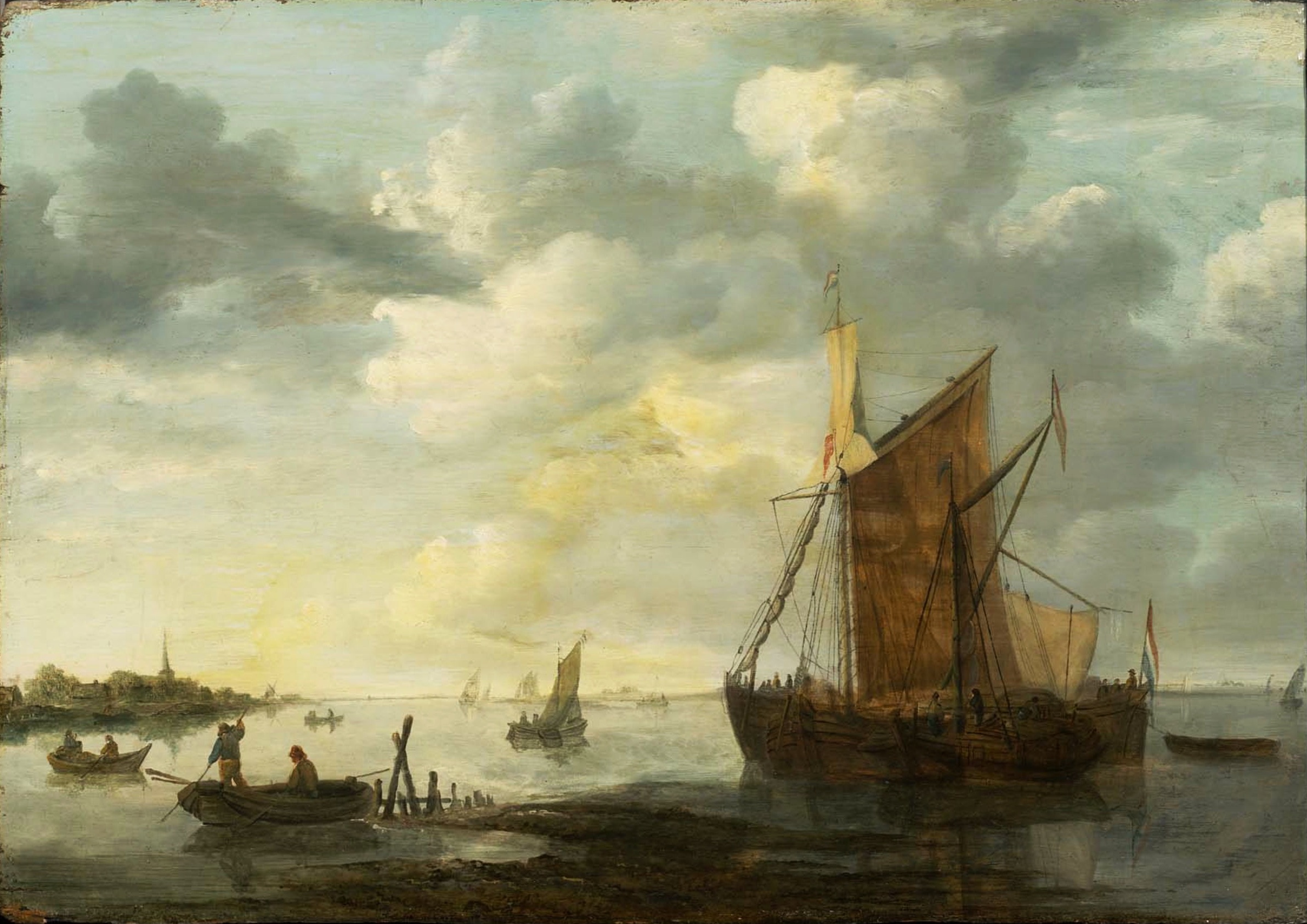 Jan van Goyen, Evening on the Maas