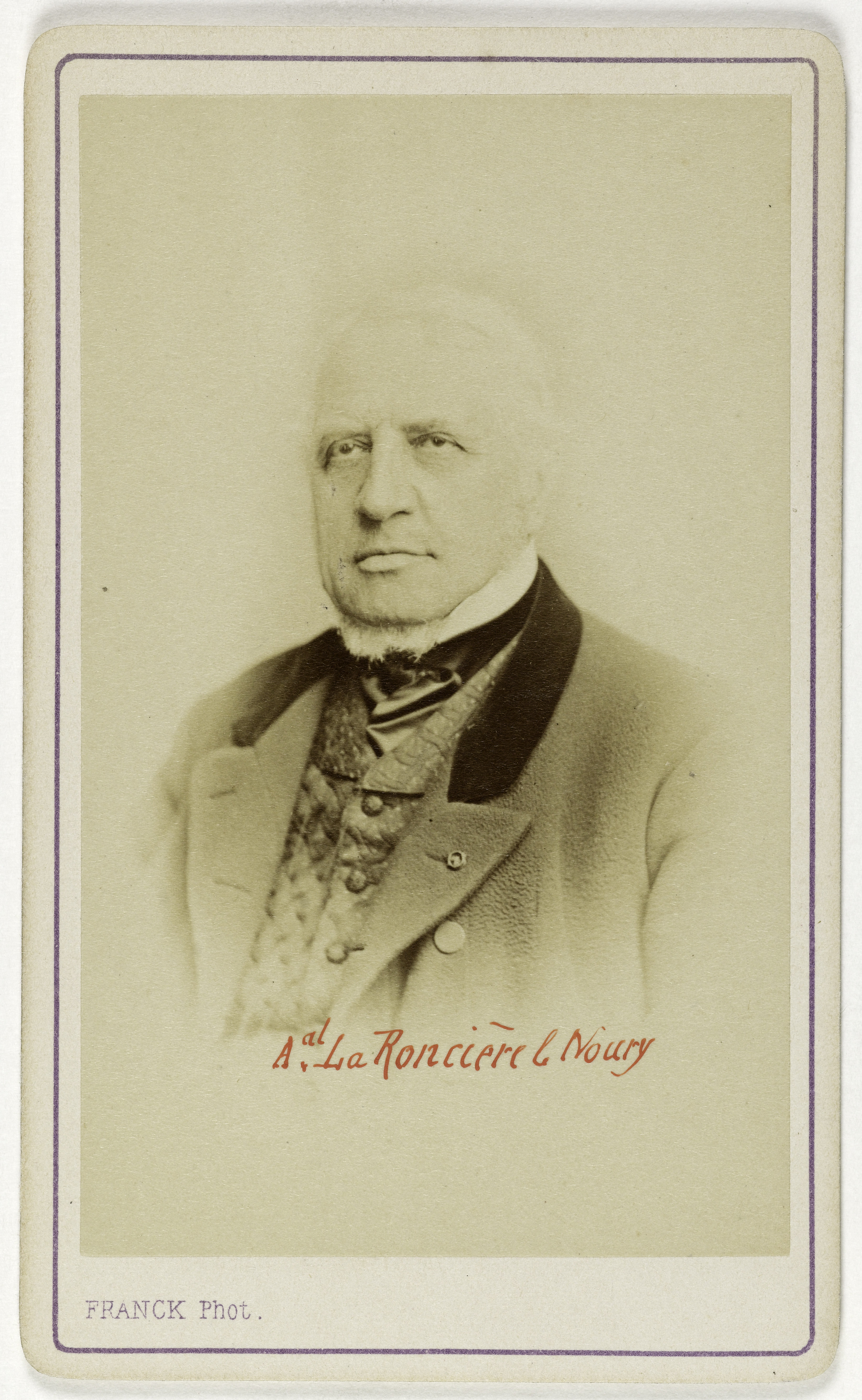 Franck, Portrait de Camille-Adalbert-Marie Clément La Roncière-Le Noury (baron de, 1813-1881), (amiral, homme politique)