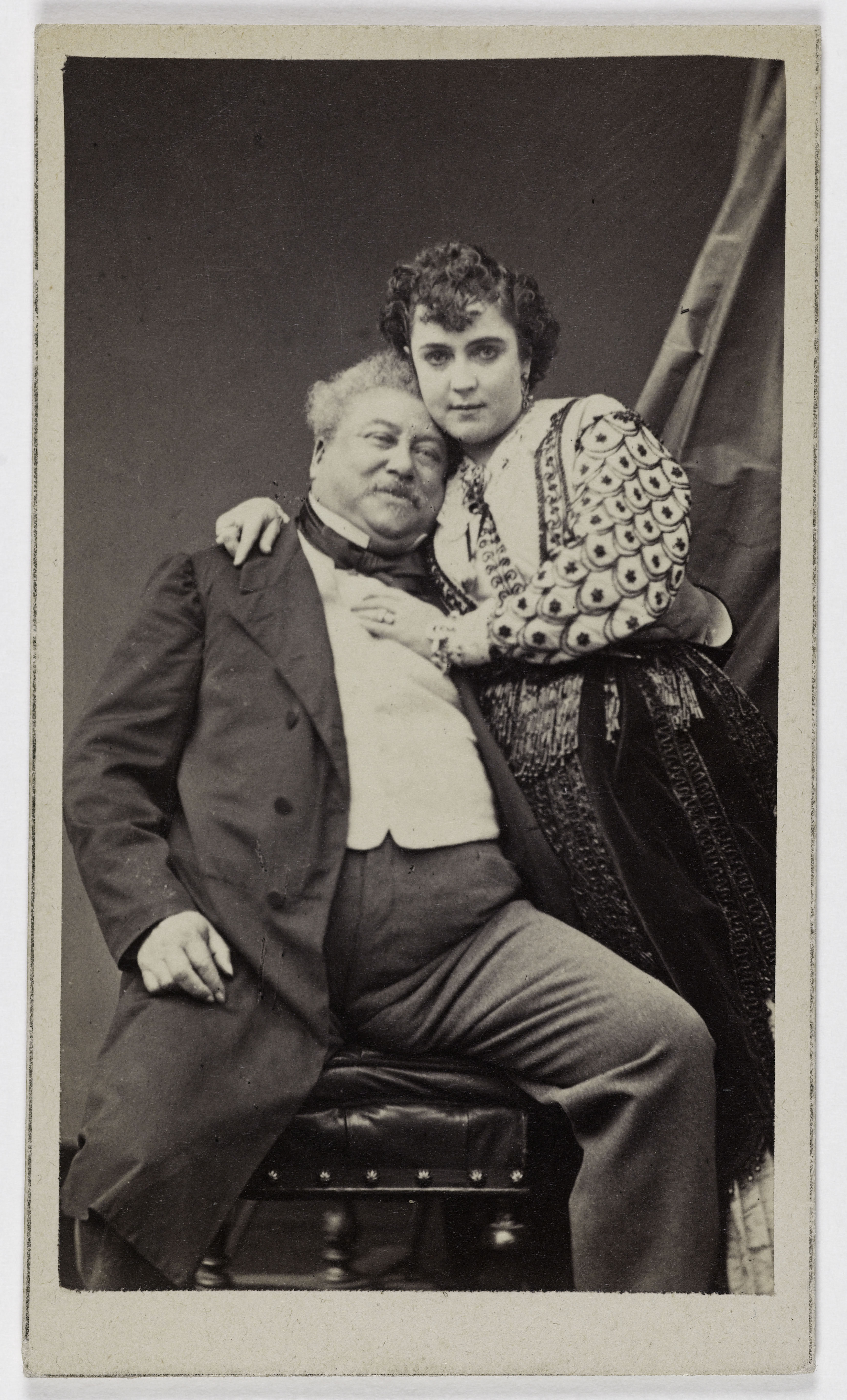 Anonyme, Portrait d'Alexandre Dumas Père (1803-1870), (romancier) et Adah Menken (1835-1868, danseuse, écuyère, mime)