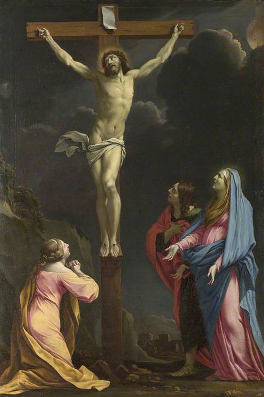Eustache Le Sueur, Christ on the Cross with the Magdalen, the Virgin Mary and Saint John the Evangelist