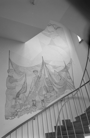 Alvar Clevfors, Text for the picture: “The artist G. Fougstedt. Ulrikedal. Paints wall. PLM. 1952.11” in