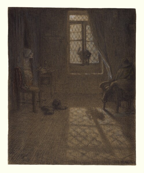 Jean-François Millet, "Le chat" or The Cat at the Window