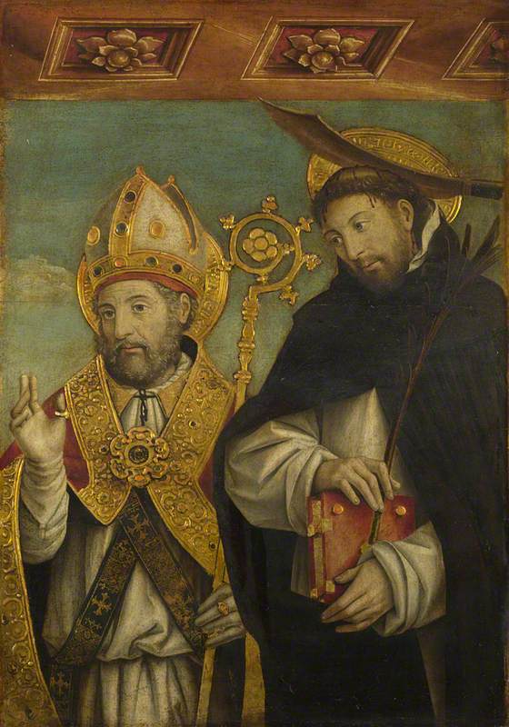 Giovanni Martino Spanzotti, Saint Peter Martyr and a Bishop Saint (Saint Evasio?)