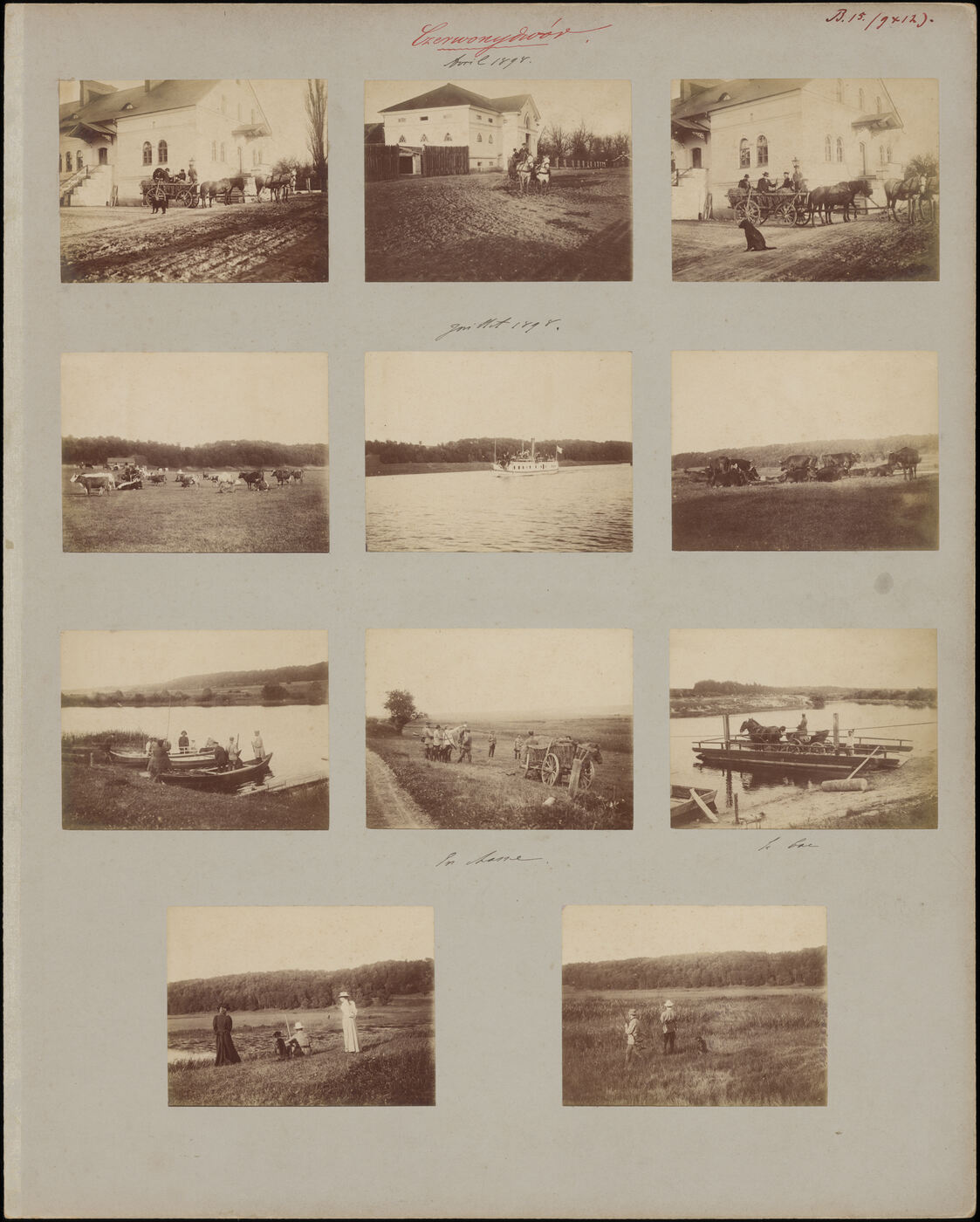 Benediktas Henrikas Tiškevičius, Kartono lakštas su vienuolika Benedikto Henriko Tiškevičiaus fotografijų (Raudondvaris)