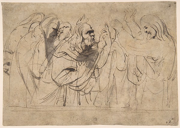 Anthony van Dyck, Christ and the Pharisees (recto); Christ and a Pharisee (verso)