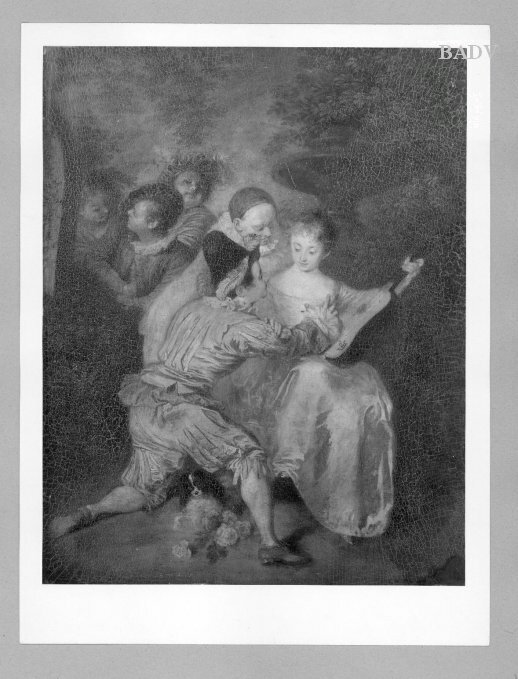 Jean-Antoine Watteau, Überraschte Gitarrenspielerin