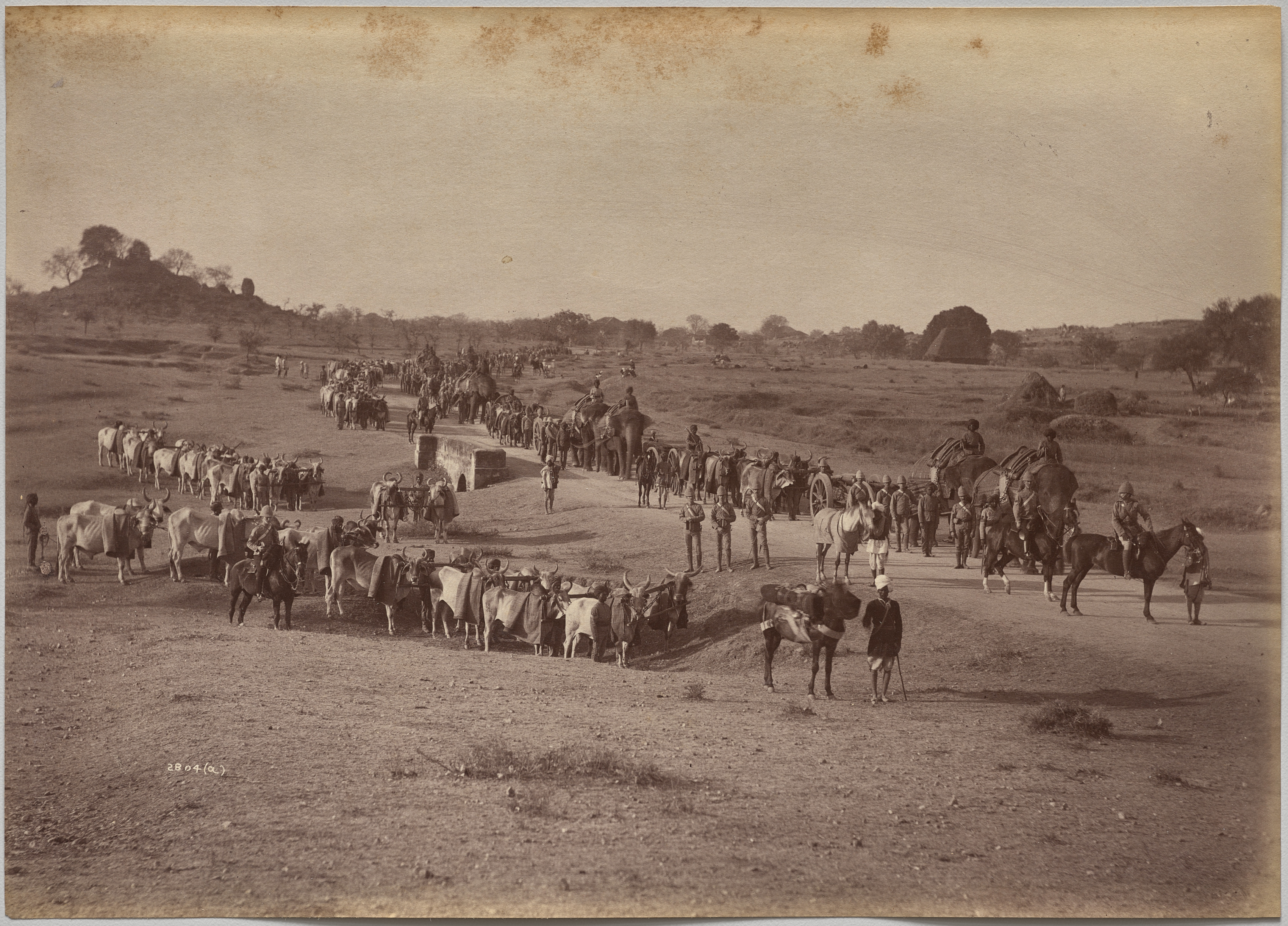 Raja Deen Dayal, Elephant Battery on March at Jhansi