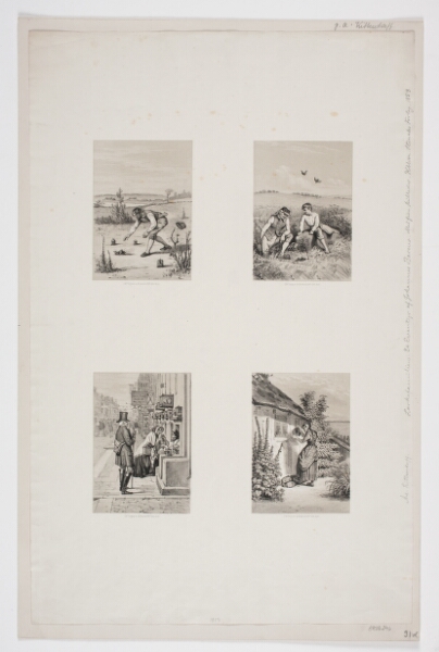 Adolph Kittendorff, Blad med fire illustrationer til Lærkefamilien, et eventyr af Johs. Barner