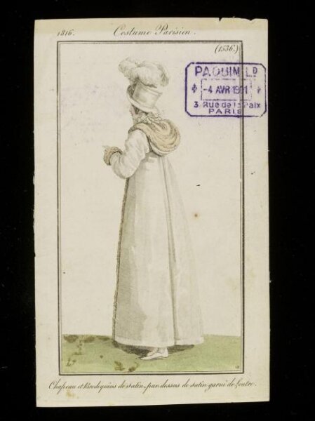 Unknown, Chapeau et Brodequins de Satin. par-dessus de satin garni de Loutre
