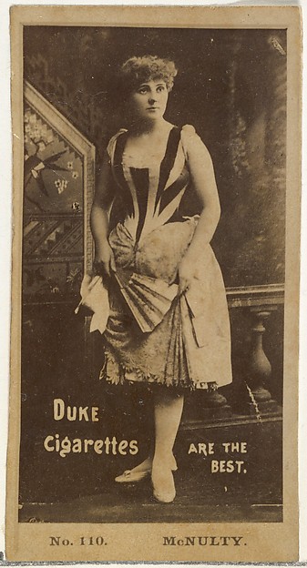 W. Duke, Sons & Co., Card Number 110, Jennie McNulty, from the Actors and Actresses series (N145-6) issued by Duke Sons & Co. to promote Duke Cigarettes