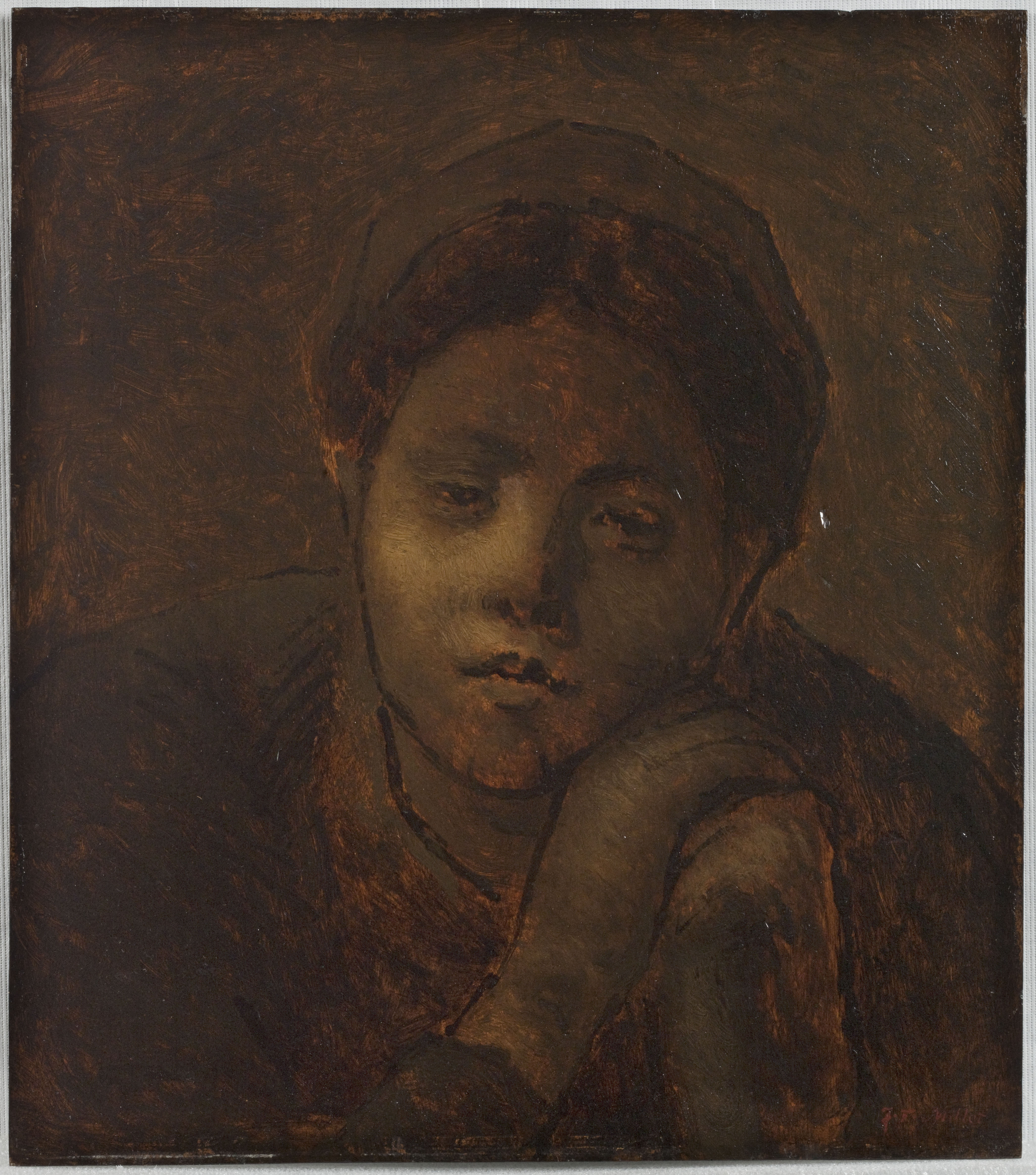 Jean-François Millet, Tête de paysanne, étude