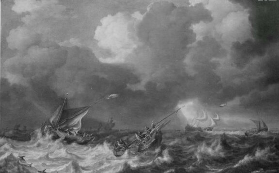 Bonaventura Peeters the Elder, Stormy sea with boats
