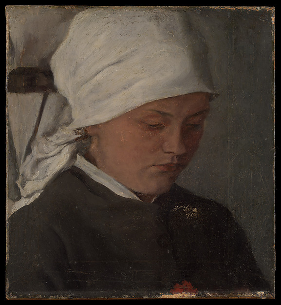 Wilhelm Leibl, Peasant Girl with a White Headcloth