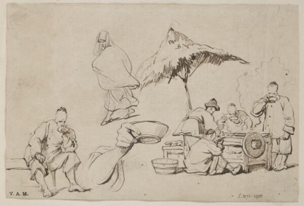 George Chinnery, Chinese figures at a food stall