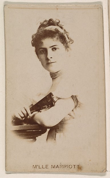 Kinney Brothers Tobacco Company, M'lle Marriott, from the Actresses series (N245) issued by Kinney Brothers to promote Sweet Caporal Cigarettes