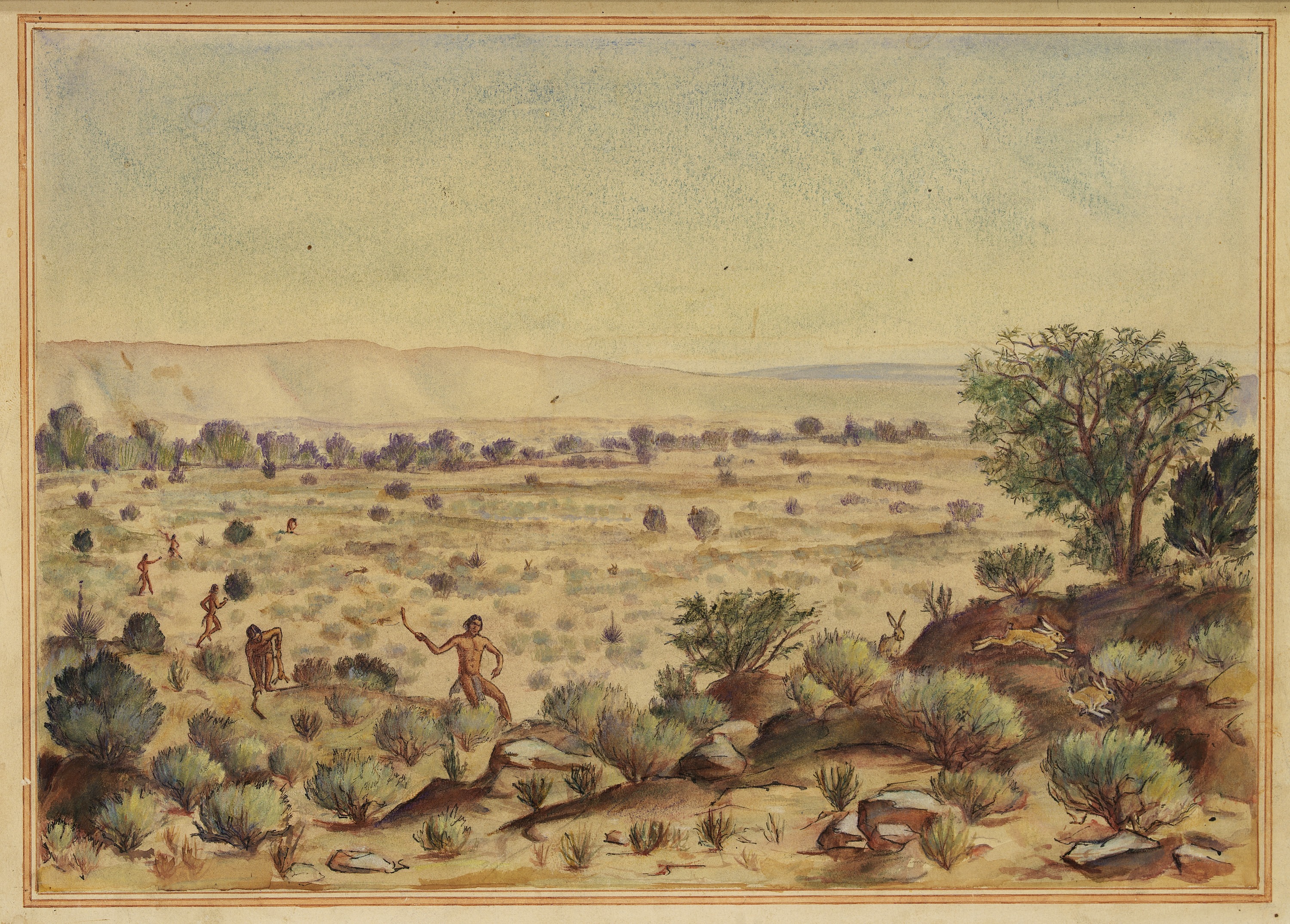 Unidentified, Men Hunting Rabbits