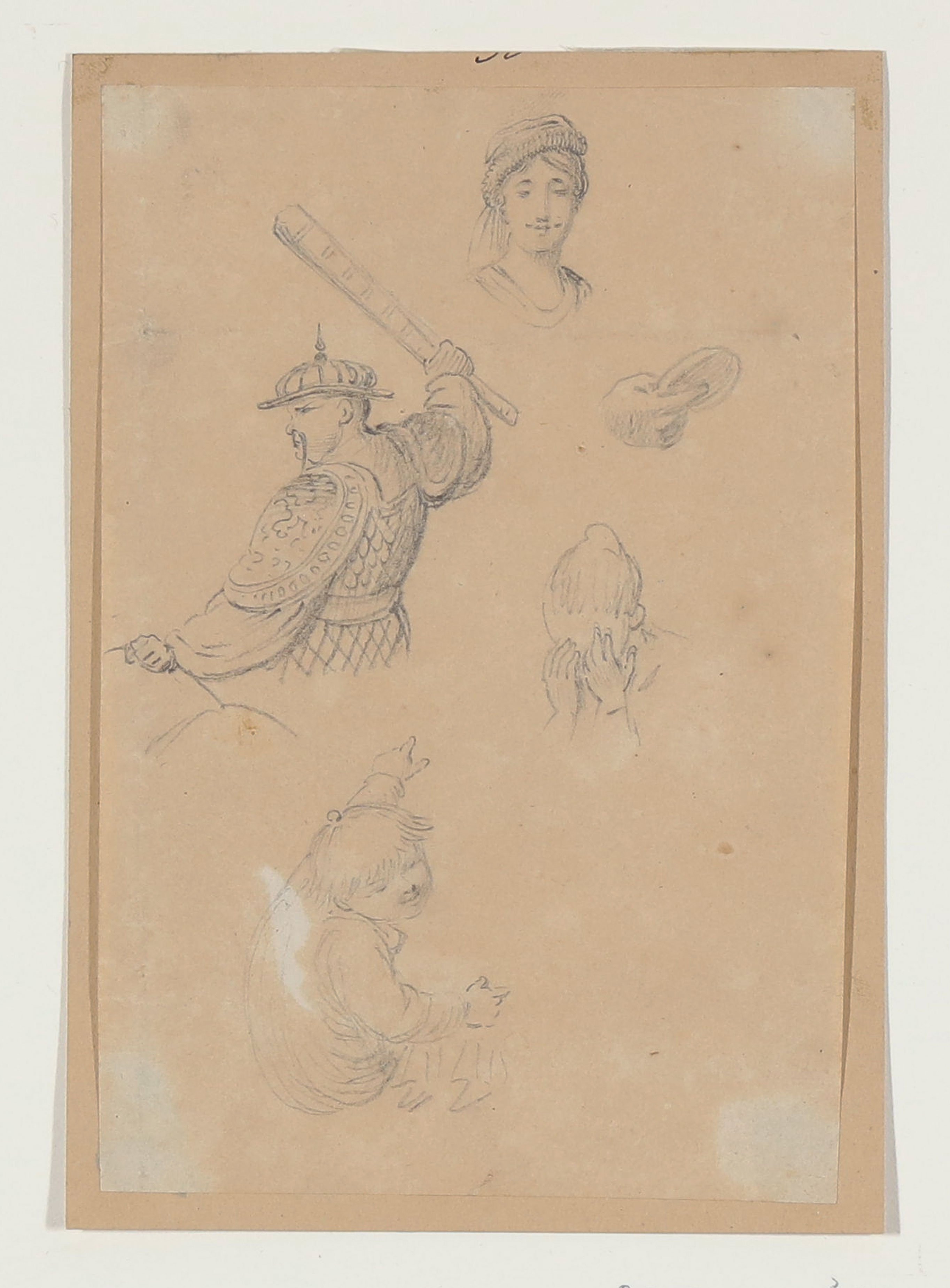 Johann Heinrich Ramberg, Illustration zu Friedrich Schillers "Turandot" (?), Vorstudien [Die Zuordnung zu den Illustrationen von Schillers "Turandot" in "Minerva" 1820 gemäß der alten Inventarisierung.]