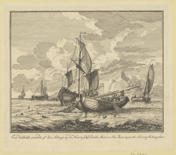 Adolf van der Laan, Een dubbelde strandt of Zee Schuyt op de Neeringh = A double Shore or Sea Boar upon the Herring fishing place /