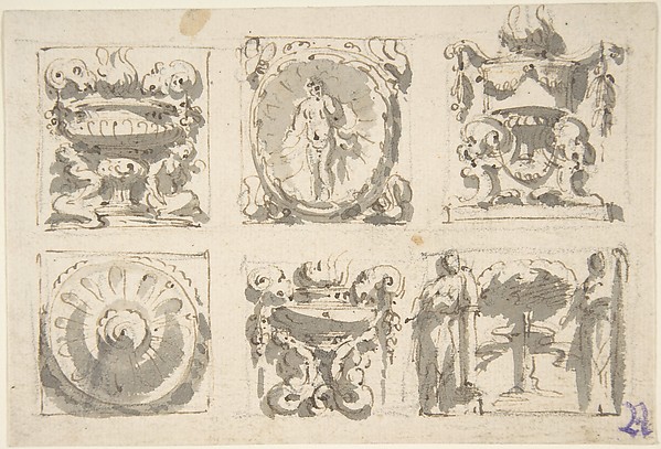 Giuseppe Bernardino Bison, Six Designs for the Decoration of Rectangular and Horizontal reliefs