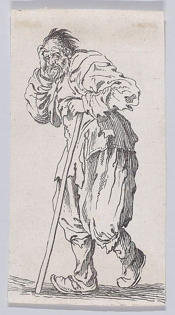 Anonymous, Reverse Copy of Le Gueux Appuyé sur son Baton (The Beggar Leaning on His Cane), from "Les Gueux suite appelée aussi Les Mendiants, Les Baroni, ou Les Barons" (The Beggars, also called the Barons)