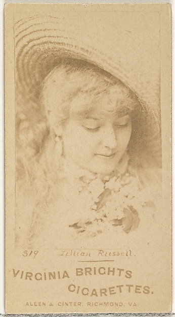 Allen & Ginter, Card 319, Lillian Russell, from the Actors and Actresses series (N45, Type 1) for Virginia Brights Cigarettes