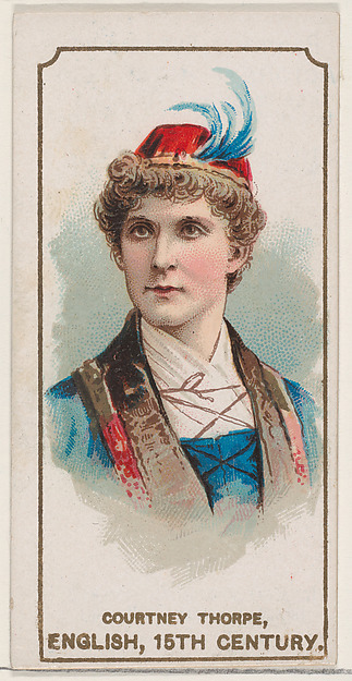 W. Duke, Sons & Co., Courtney Thorpe Dressed in English Costume of the 15th Century, from the set Actors and Actresses, Second Series (N71) for Duke brand cigarettes