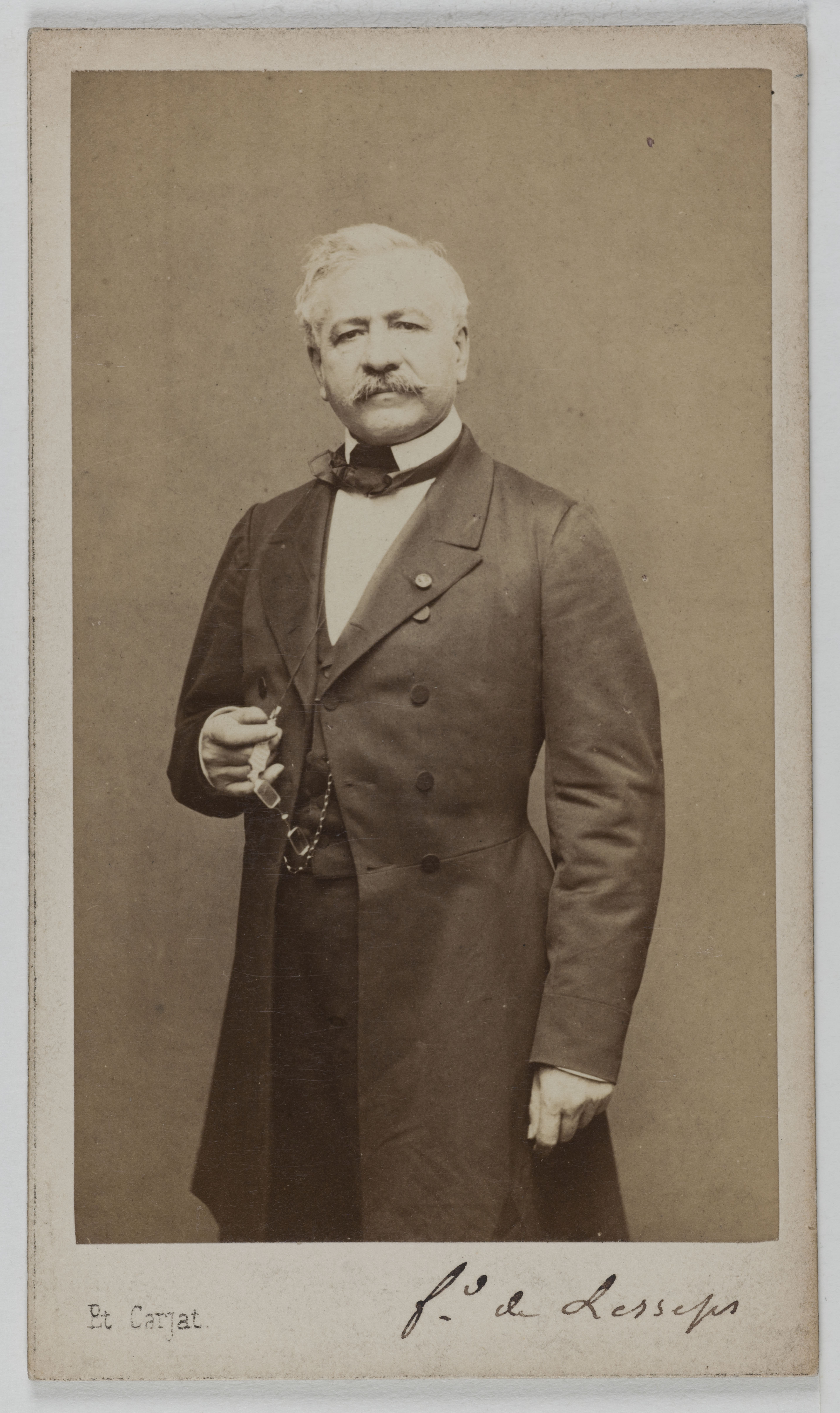 Carjat & Cie, Portrait de Ferdinand de Lesseps, diplomate, président de la Compagnie de l'isthme de Suez et membre de l'Académie française.