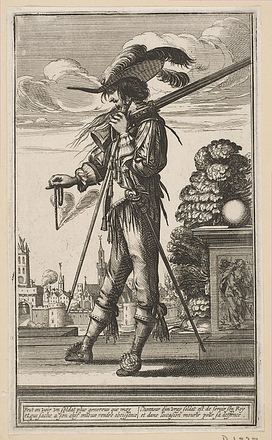 Abraham Bosse, A Soldier on Duty, from "The French Guards" (Les Gardes Françaises)