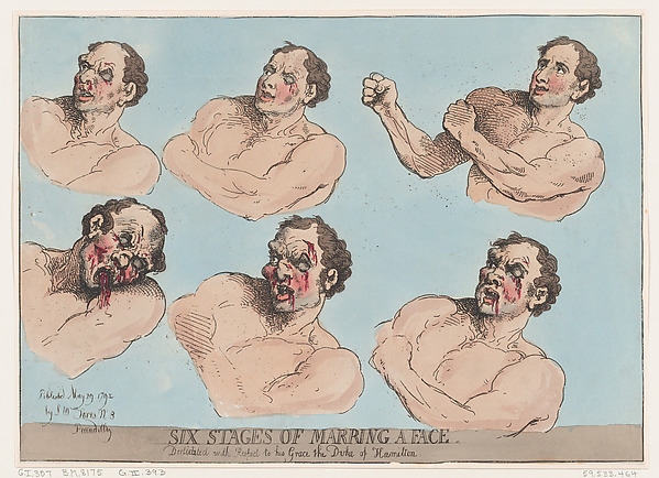 Thomas Rowlandson, Six Stages of Marring a Face
